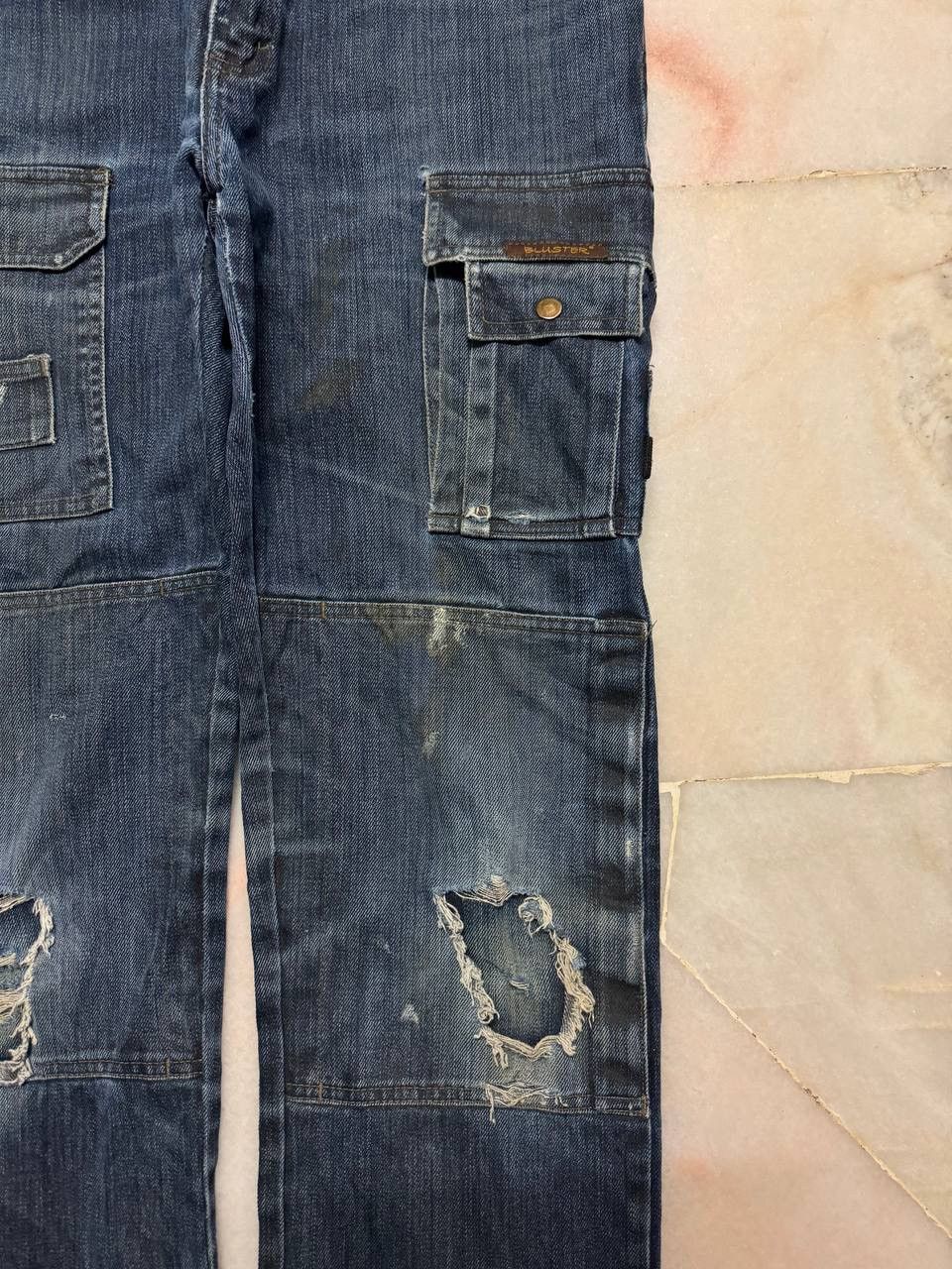 Rusty Trashed💥Vtg Bluster Multipocket Double Knee Distressed Jean Size US 31 - 6 Thumbnail