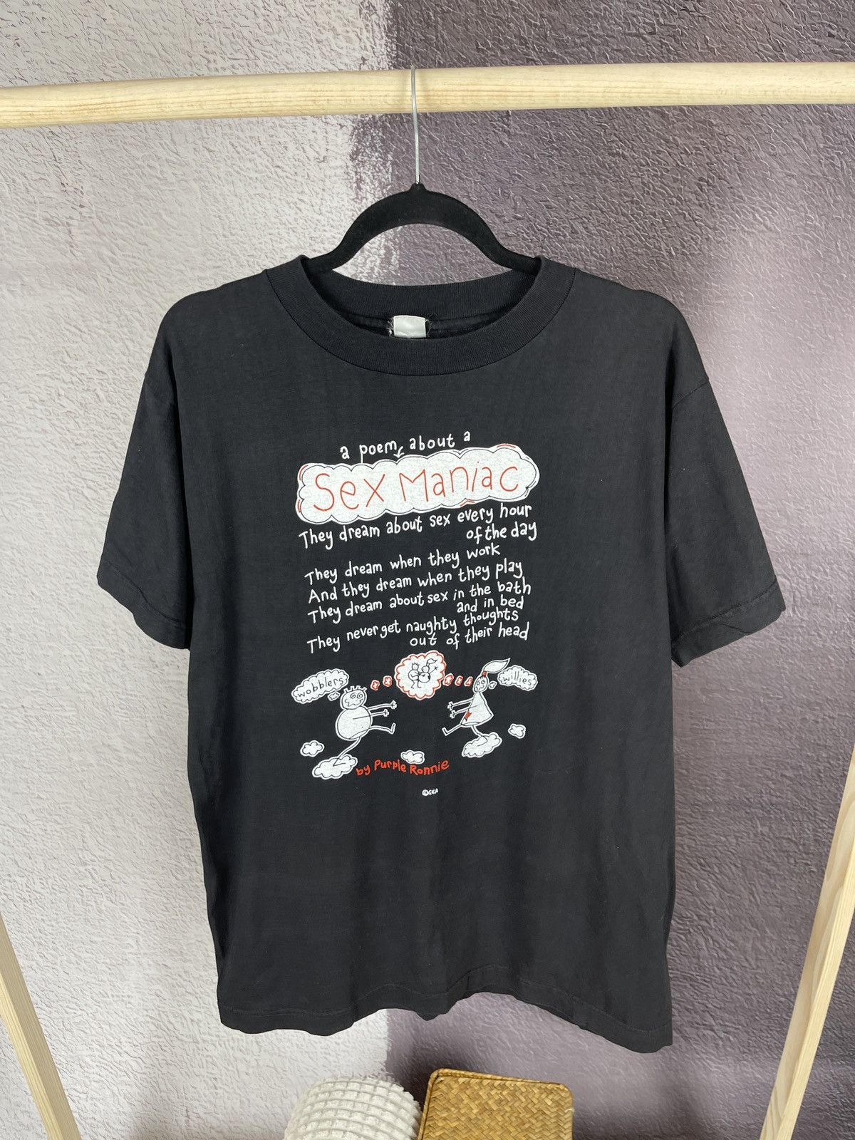 Vintage Vintage Sex Maniac Poem Word Design T-shirt Art Graphic Size US XL / EU 56 / 4 - 1 Thumbnail