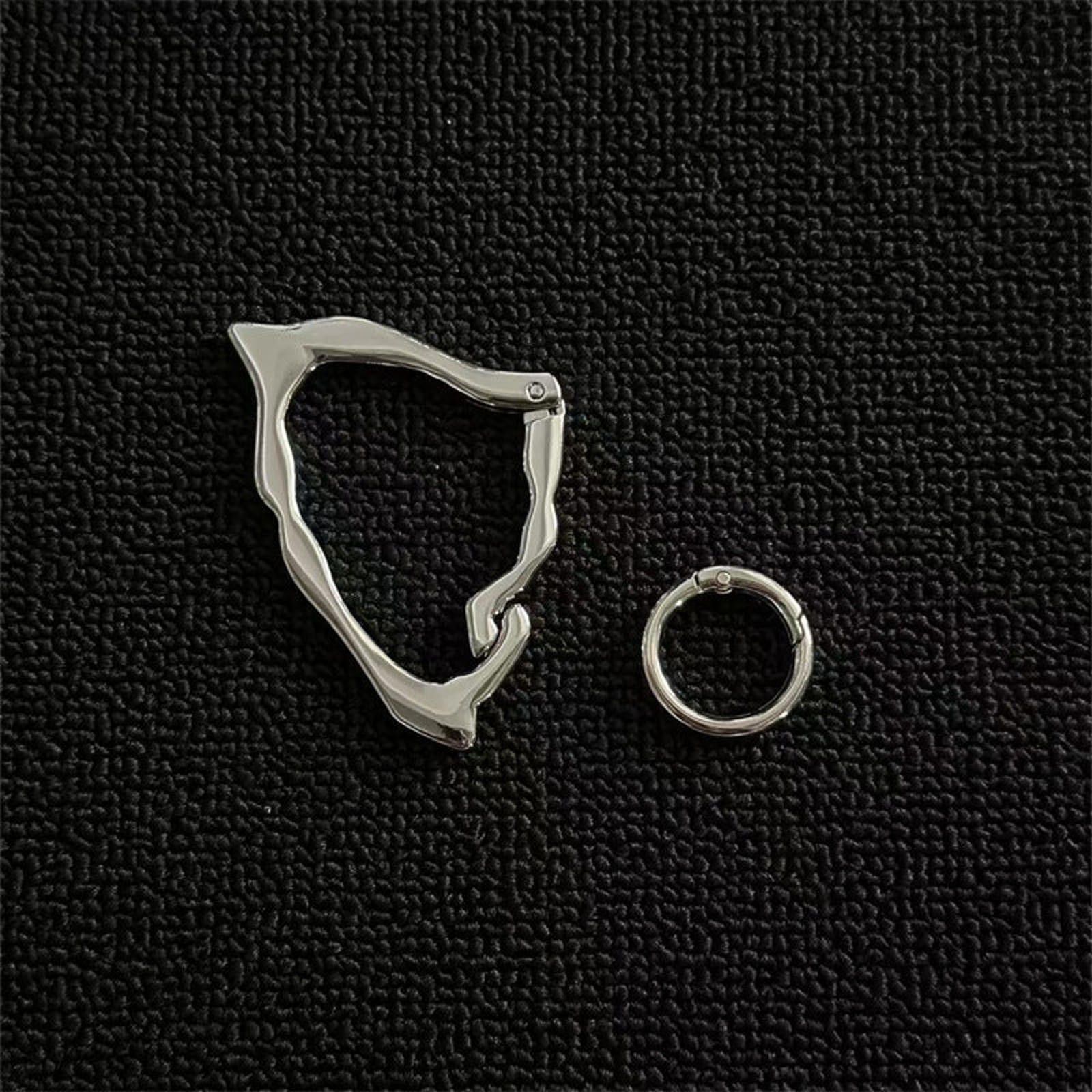 Jewelry Silver Geometric Hoop Earrings, Modern Minimalist Jewelry Size ONE SIZE - 8 Thumbnail