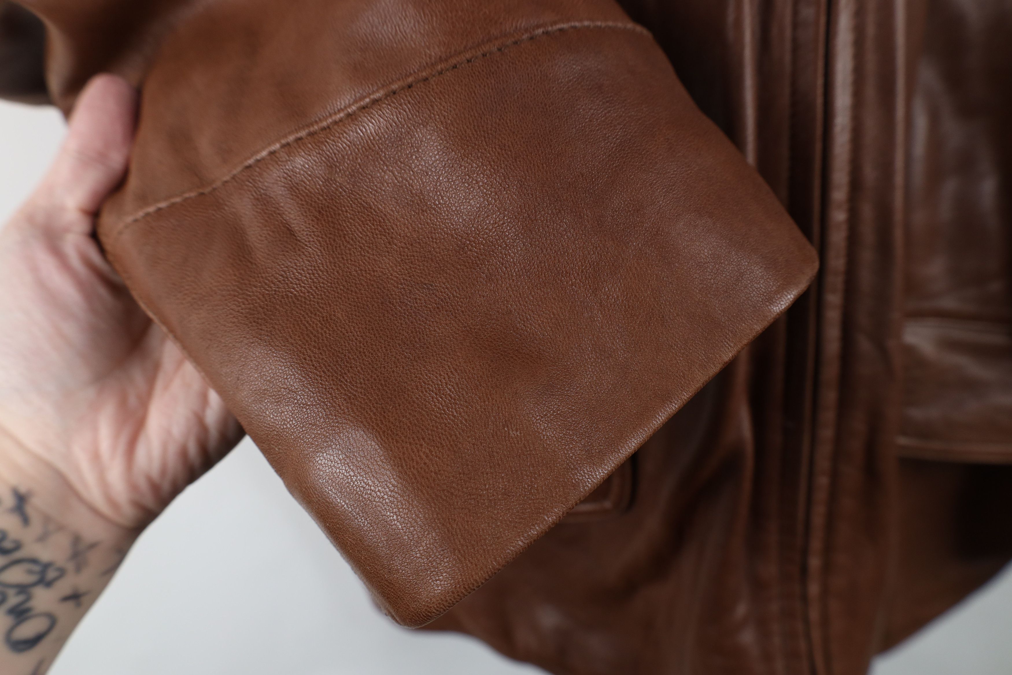 Vintage Vintage 90s Y2K Streetwear Lined Soft Leather Jacket Brown Size US M / EU 48-50 / 2 - 8 Thumbnail