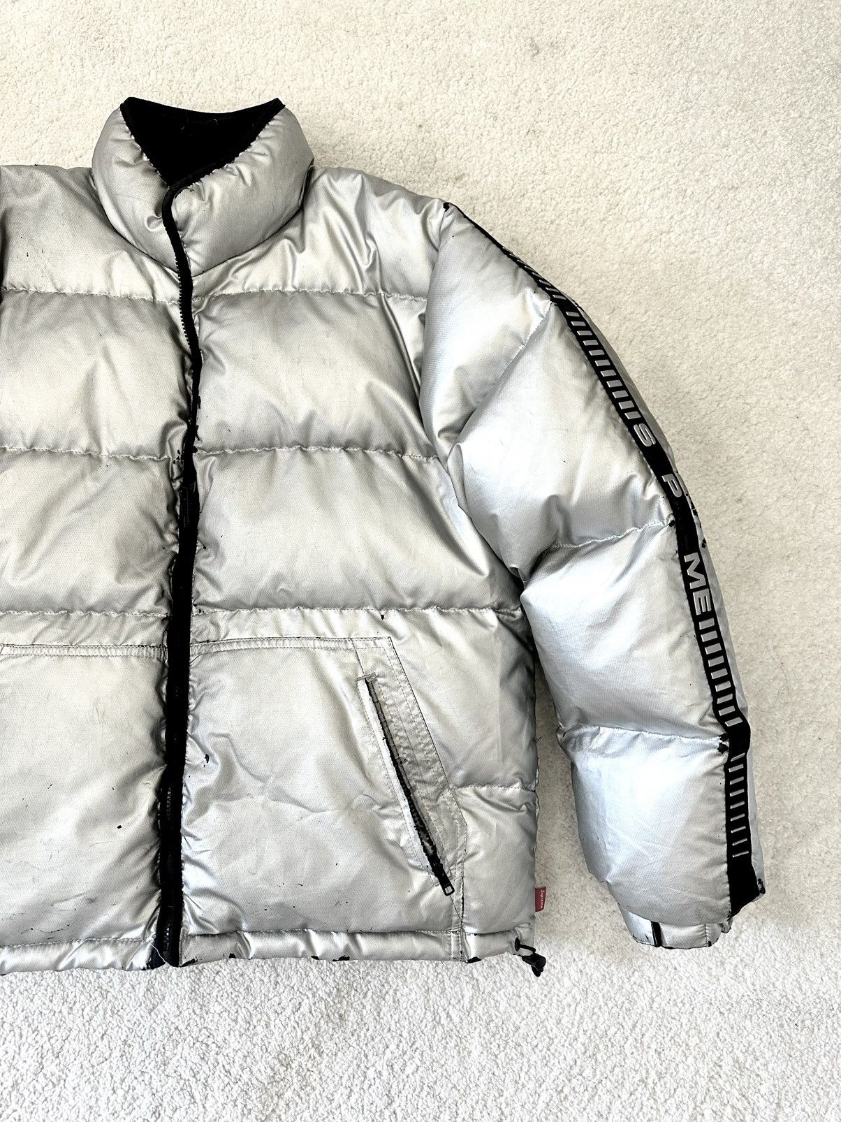 Supreme Supreme silver puffer jacket with reflective sleeves Size US L / EU 52-54 / 3 - 3 Thumbnail