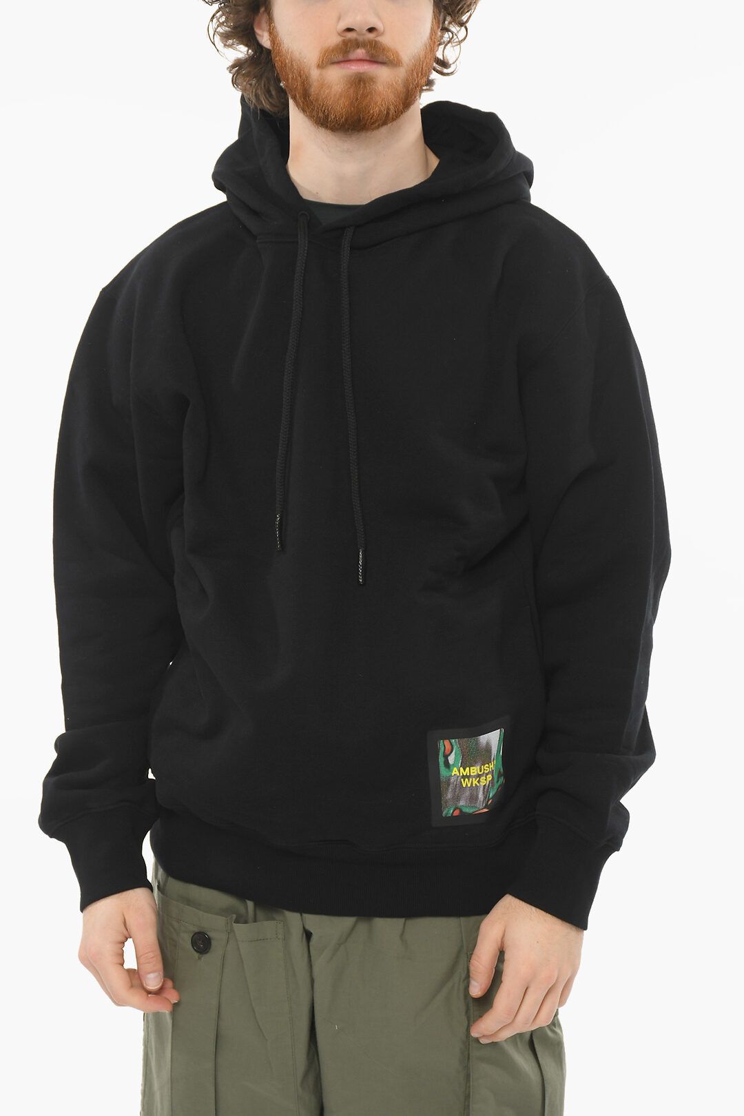 image of Ambush Design Og1Mm0423 Drawstringed Hoodie Sweatshirt In Black, Men's (Size Large)