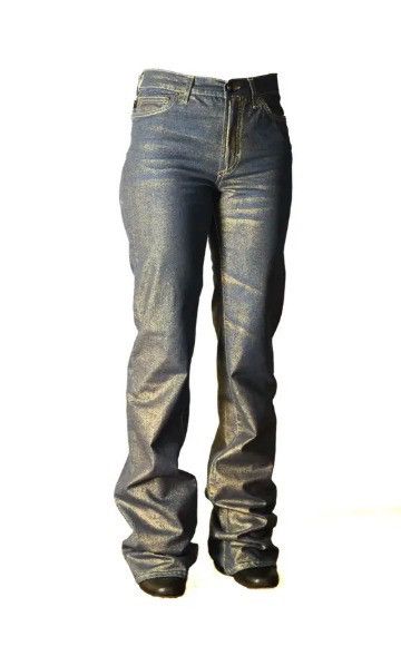 Just Cavalli Just Cavalli 2001 Gold Foil Bootcut Jeans rare Y2K archive Size 28" / US 6 / IT 42 - 2 Thumbnail