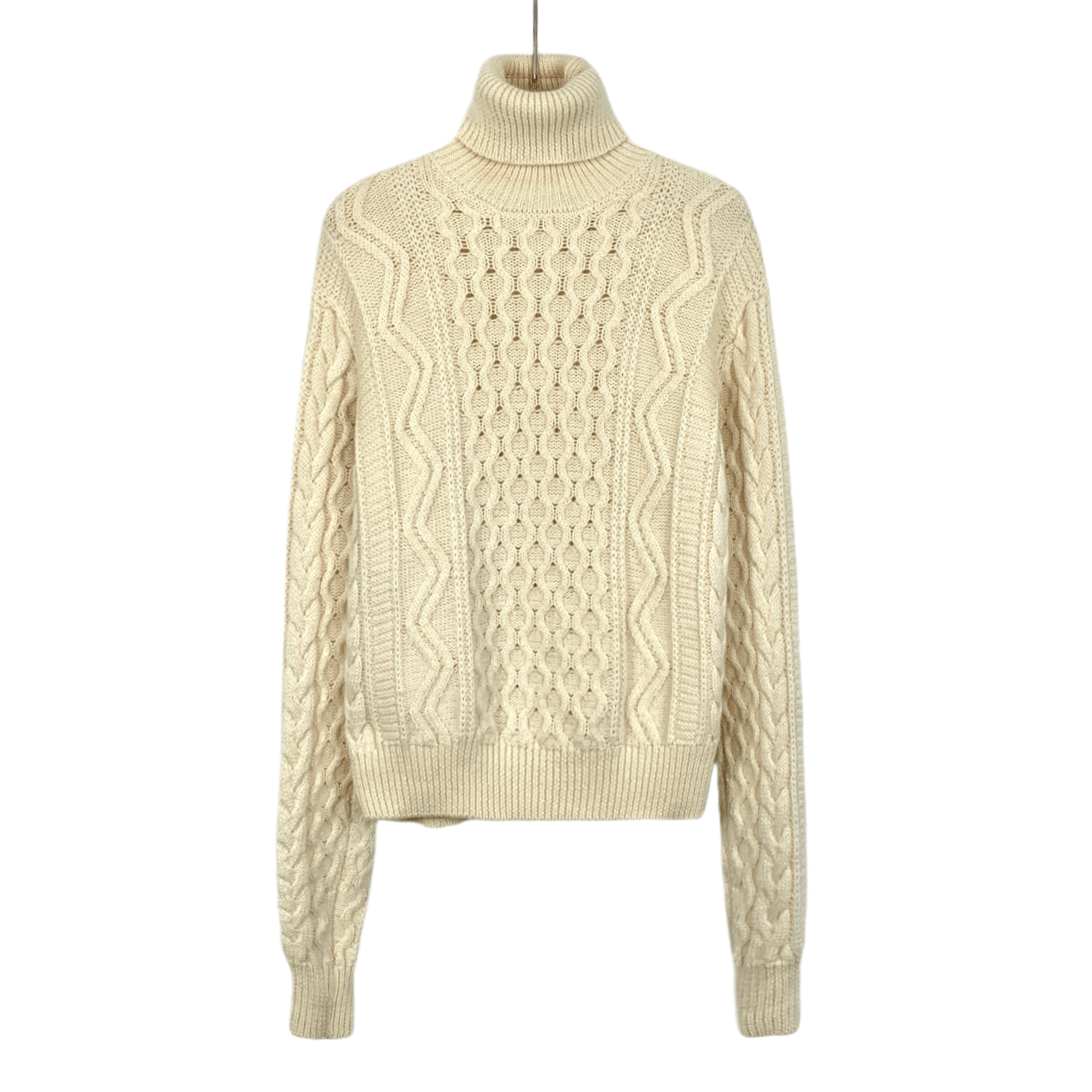 Saint Laurent Paris Saint Laurent Beige Half Turtleneck Wool (Size S) Size S / US 4 / IT 40 - 1 Thumbnail