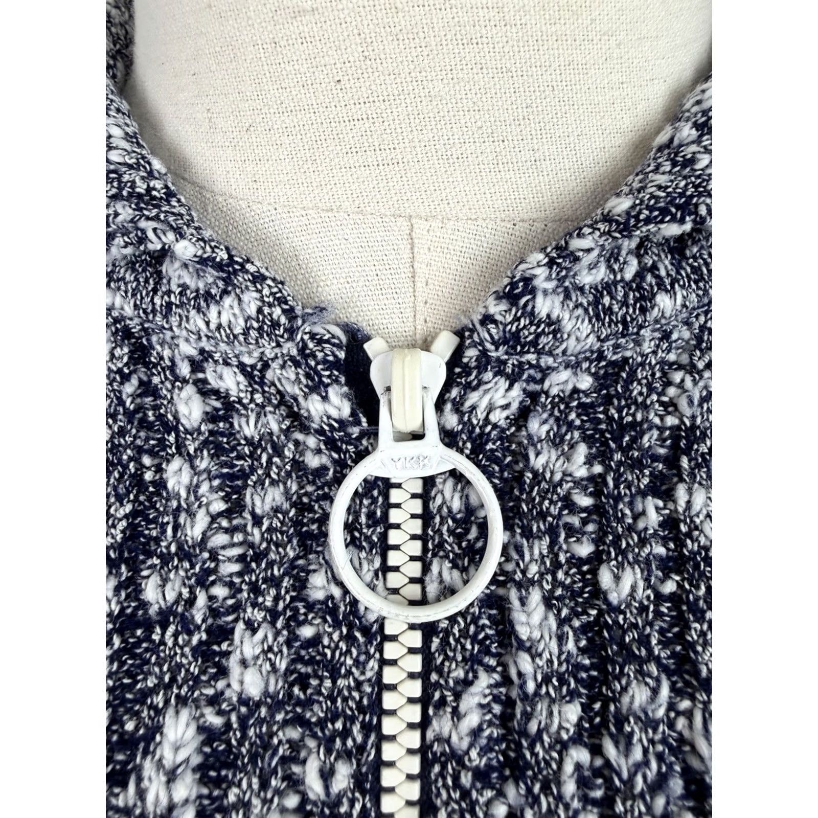 Vintage VINTAGE Womens Medium Sweater 70s Navy 1/2 Zip Raglan Knit Pullover Ski Size M / US 6-8 / IT 42-44 - 6 Thumbnail