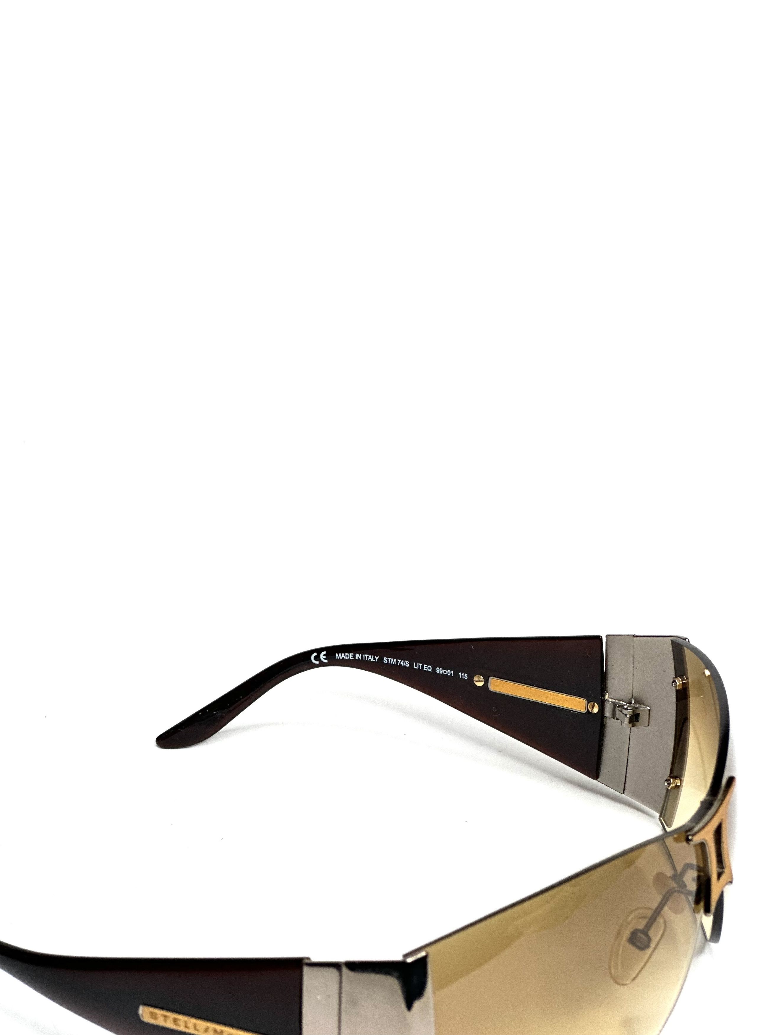 Stella McCartney Wooden mask shaded vintage avant-garde sunglasses Size ONE SIZE - 6 Thumbnail