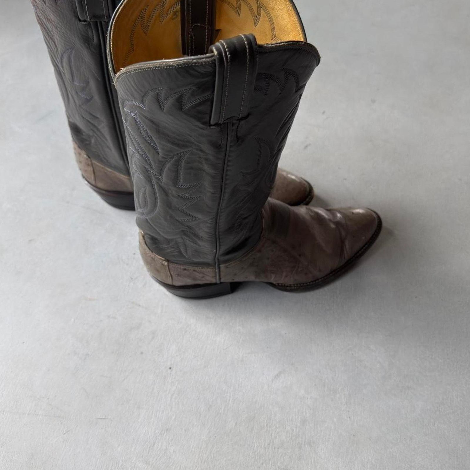 Tony Lama Vintage Tony Lama Western Ostrich Cowboy Boots Roper Rodeo Size US 9 / EU 42 - 4 Thumbnail