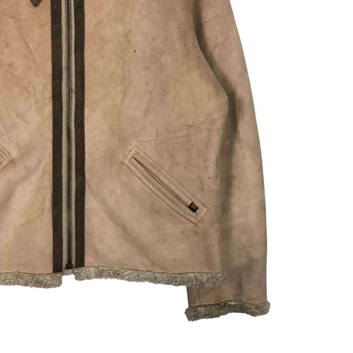 Alpha Industries 🔥VINTAGE SHEARLING SHERPA BIKER JACKET ALPHA INDUSTRIES Size US L / EU 52-54 / 3 - 7 Thumbnail