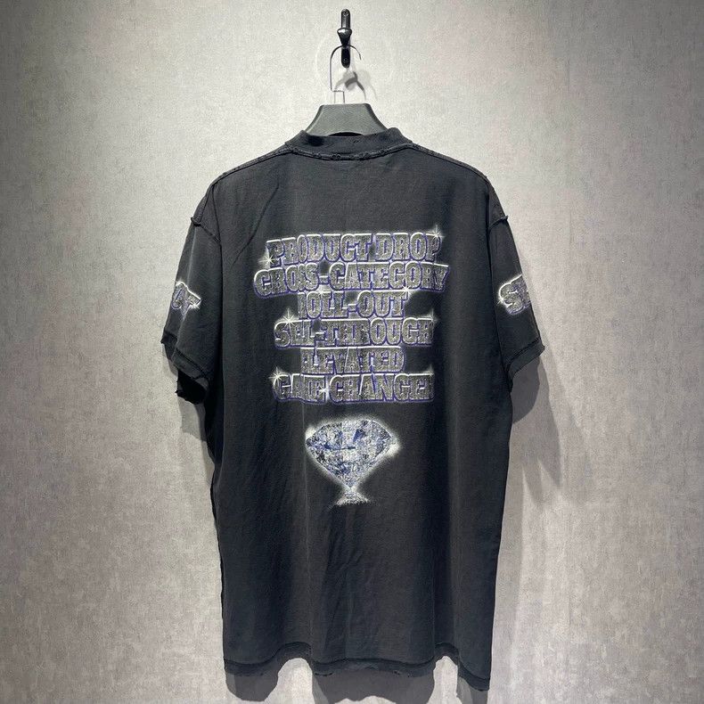 Balenciaga Balenciaga SS24 Letter Print Ripped Crew Neck T-Shirt 2502- Size US M / EU 48-50 / 2 - 2 Thumbnail