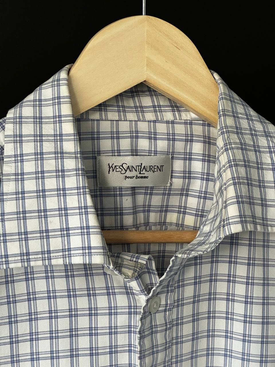 Vintage × Yves Saint Laurent Vintage YSL Yves Saint Laurent Check Shirt Size US XL / EU 56 / 4 - 5 Thumbnail