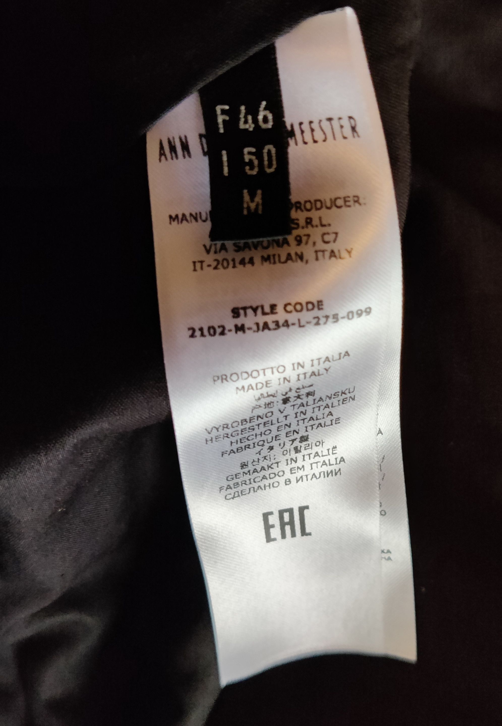 Ann Demeulemeester NWT ANN DEMEULEMEESTER BLACK LEATHER THEO BIKER JACKET, M Size US M / EU 48-50 / 2 - 13 Thumbnail