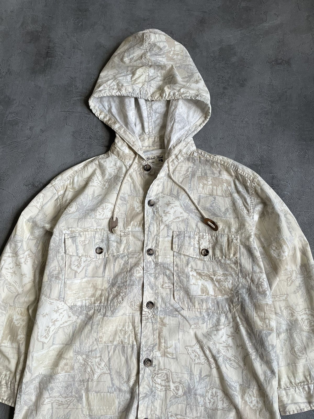 Global Work × Japanese Brand Global Work hooded shirt Japanese brand Size US M / EU 48-50 / 2 - 3 Thumbnail
