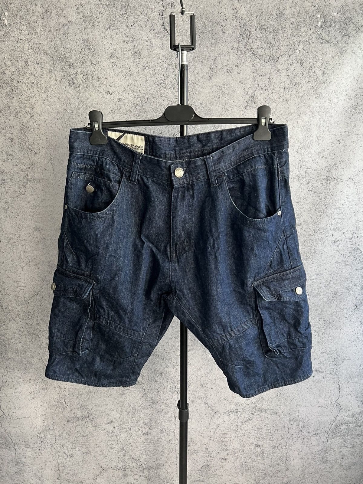 Criminal Damage Criminal Damage Cargo Denim Shorts Casual Blue Size 34 Size US 34 / EU 50 - 1 Thumbnail