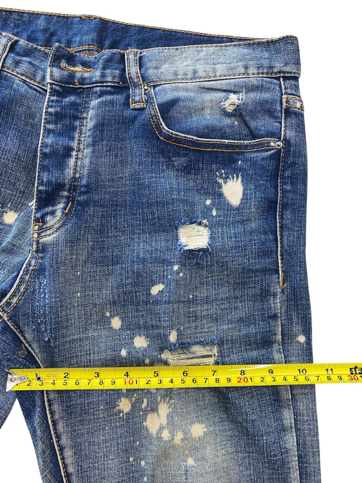 MNML Mnml Ripped Paint Splatter Style Skinny Leg Jeans Size US 34 / EU 50 - 7 Thumbnail