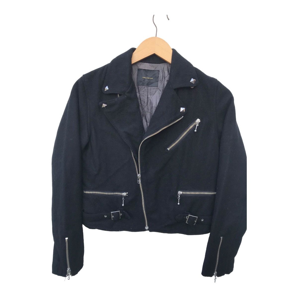 Other World Wide Love Women Double Collars Rockabilly Biker Jacket Size S / US 4 / IT 40 - 3 Thumbnail