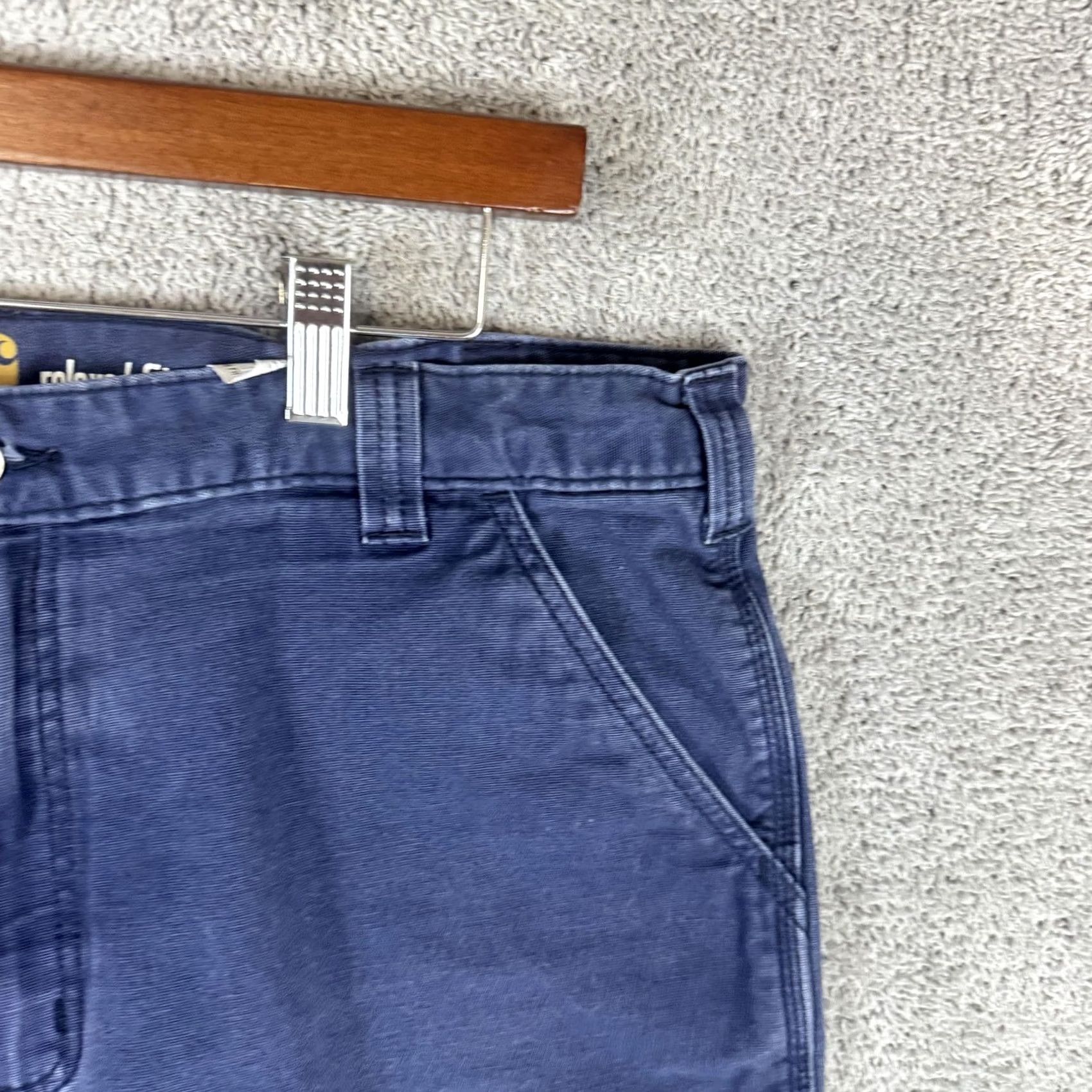 Carhartt Carhartt Shorts Mens 38 Blue Canvas Relaxed Fit Utility Pockets Casual Workwear Jeans? Size US 38 / EU 54 - 3 Thumbnail