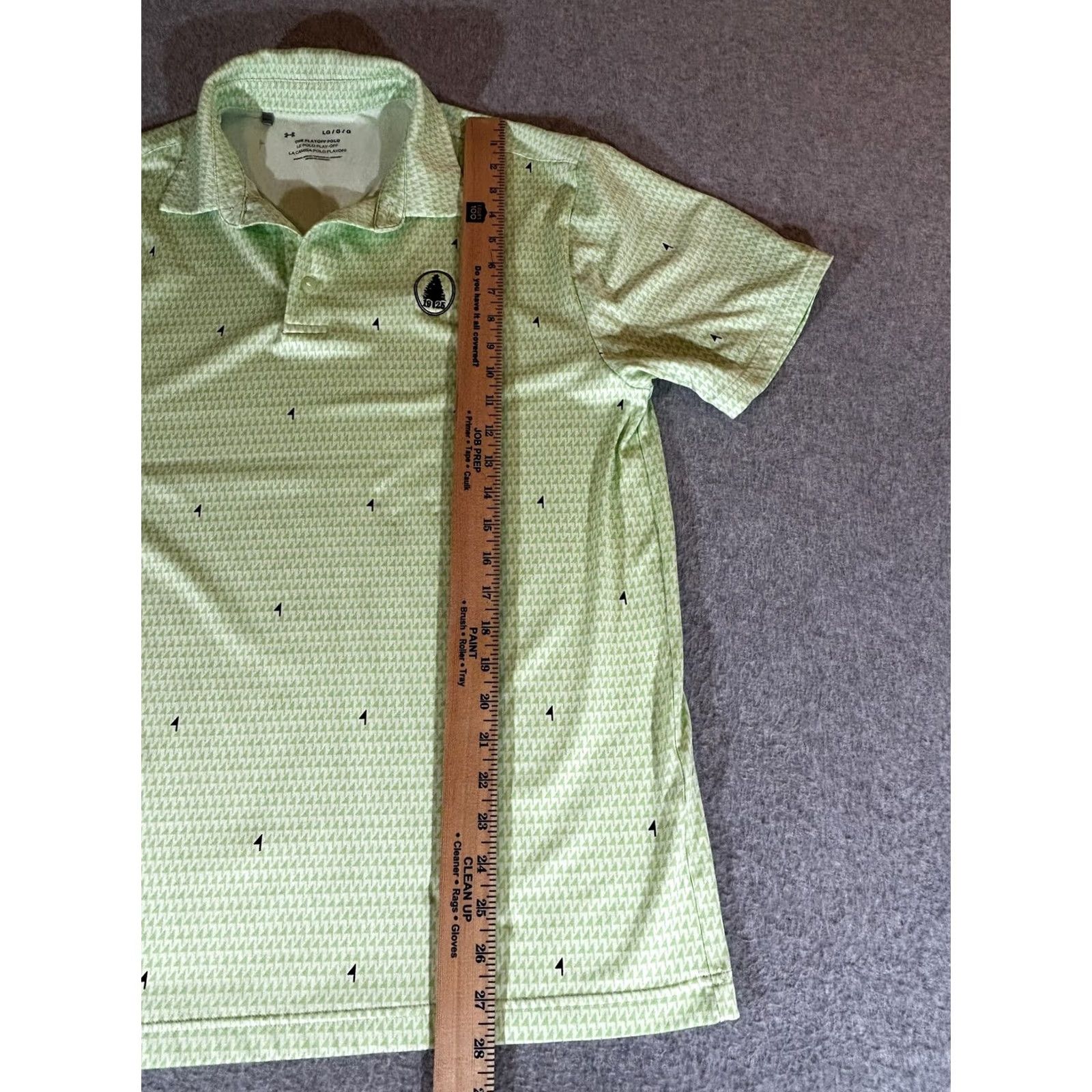 Under Armour Under Armour Polo Shirt Mens Large Green Golf Playoff Pin Flag AOP Print Stretch Size US L / EU 52-54 / 3 - 5 Thumbnail