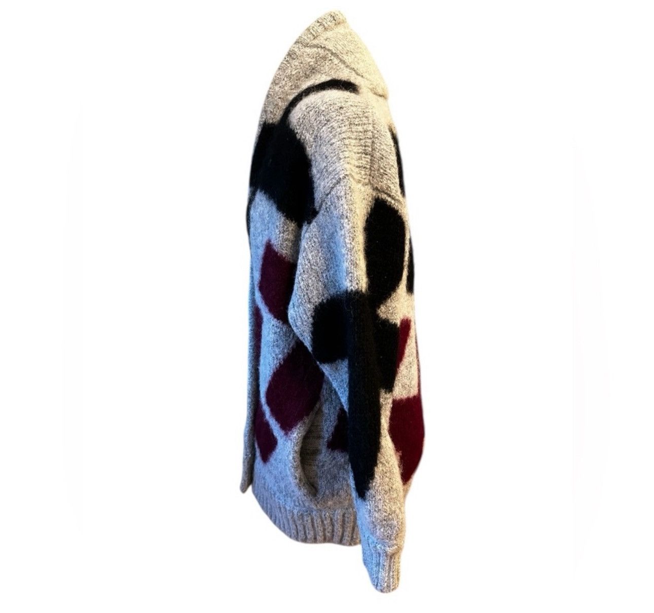 Other VTG Greg Adams Red Black Cross Gray Mohair Cardigan Sweater Size US M / EU 48-50 / 2 - 7 Thumbnail