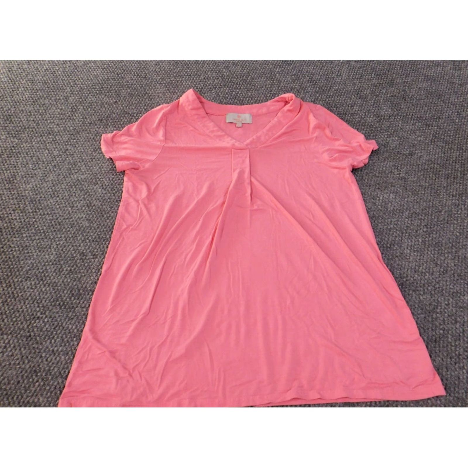 Vintage Laurie Felt Pink V-Neck Pullover Blouse Womens Size 12 Rayon Stretch Casual Short Sleeve Classic 12 Size XL / US 12-14 / IT 48-50 - 2 Thumbnail