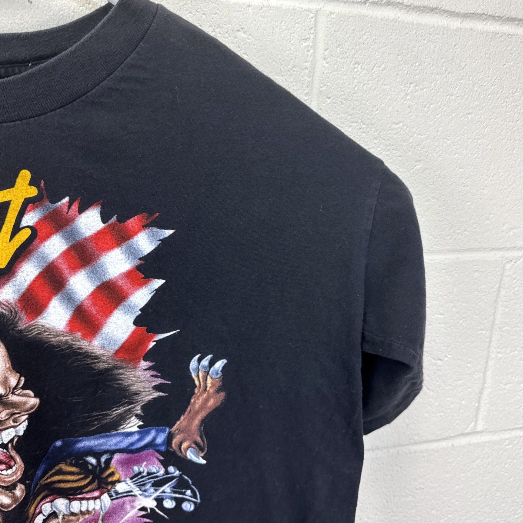 Vintage VINTAGE Winterland 90s Ted Nugent Whiplash Bash XL Black Censored T-Shirt Size US XL / EU 56 / 4 - 7 Thumbnail