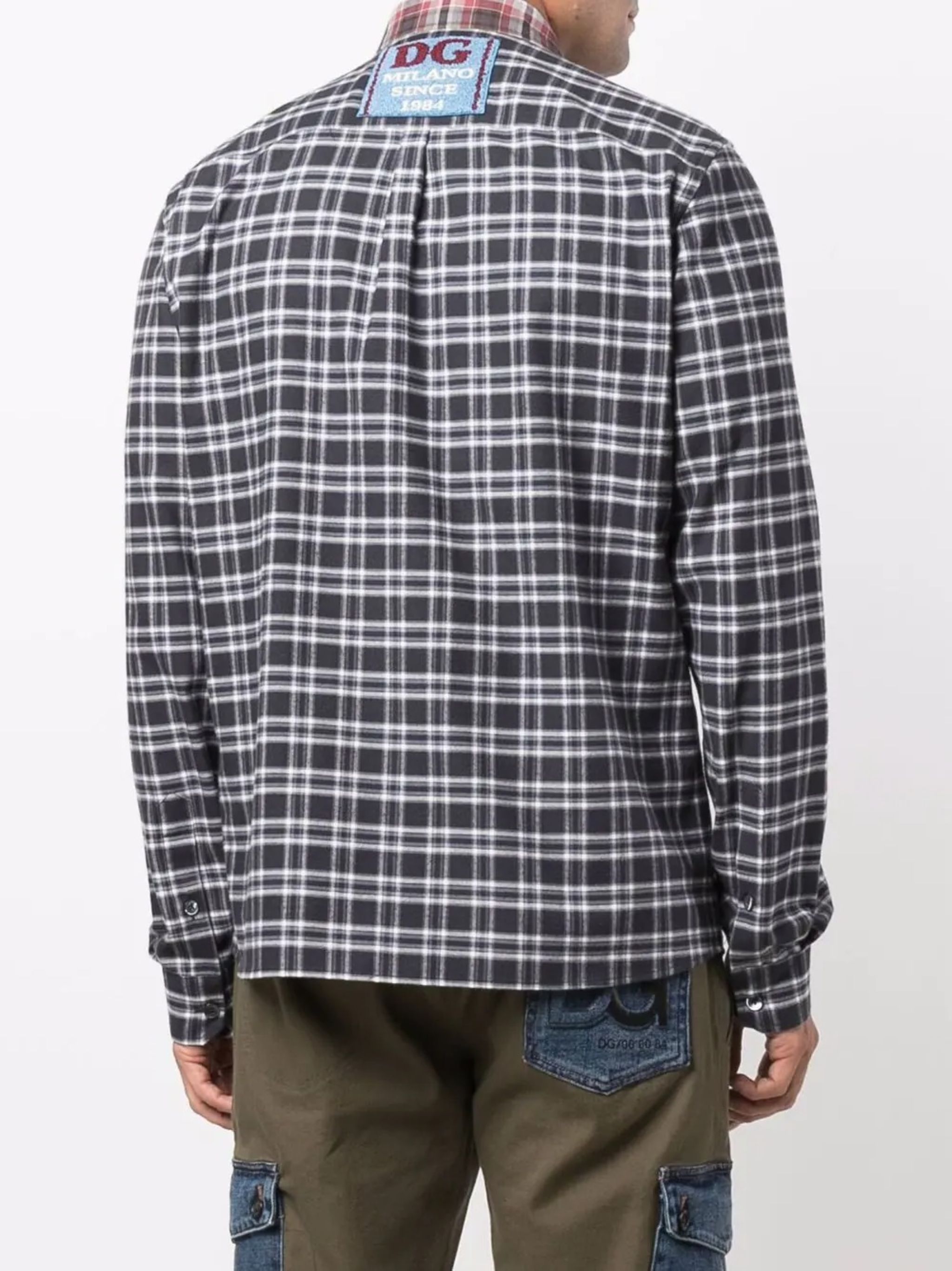 Dolce & Gabbana o1y0125 Logo Checked Shirt in Black/White Size US XXS / EU 40 - 2 Thumbnail