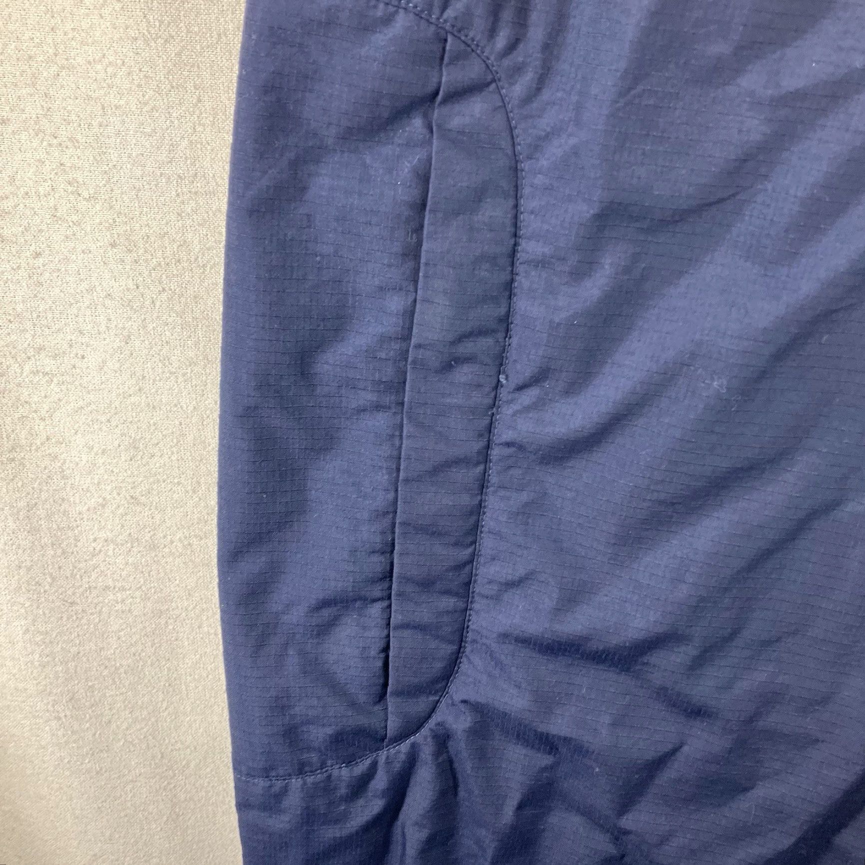 Nike VINTAGE Nike Mens XL Track Pants Navy Blue Yellow Swoosh Zip Ankle Baggy Tapered 90s Sports Logo Size US 36 / EU 52 - 6 Thumbnail