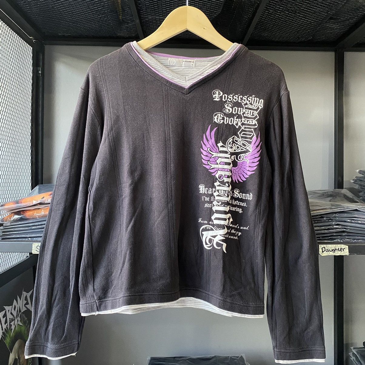If Six Was Nine × Japanese Brand × Le Grande Bleu (L.G.B.) Japanese Style Double Layer Agreeable Voice Poem Long Sleeve Size US M / EU 48-50 / 2 - 11 Thumbnail