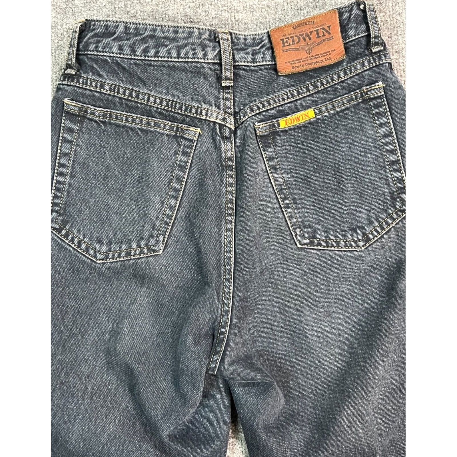 Edwin VINTAGE Edwin Jeans Mens 28x27 Blue Medium Wash 100% Cotton Made in Japan Jeans 90s Mens Regular Slimming Vintage Japan Denim Straight - 27 Inseam Size US 28 / EU 44 - 2 Thumbnail