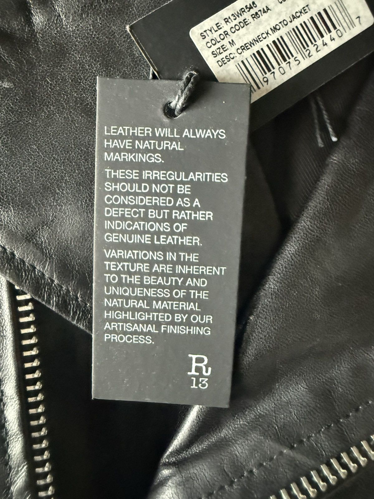 R13 R13 CREWNECK DISTRESSED LEATHER MOTO JACKET - NEW WITH TAGS Size M / US 6-8 / IT 42-44 - 2 Thumbnail