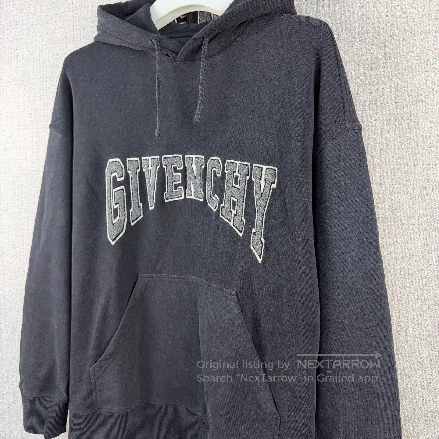 Givenchy GIVENCHY FW22 Washed Flocked Logo Hoodie. Size US M / EU 48-50 / 2 - 2 Thumbnail