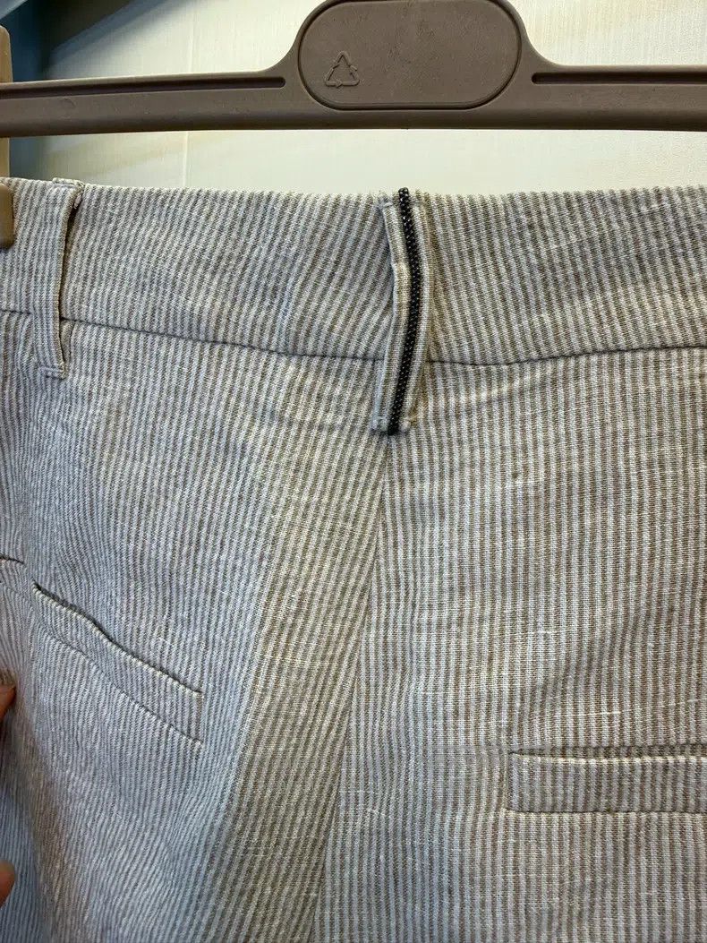 Brunello Cucinelli Brunello Cucinelli Beaded Linen Striped Trousers Size 25" / US 0 / IT 36 - 6 Thumbnail
