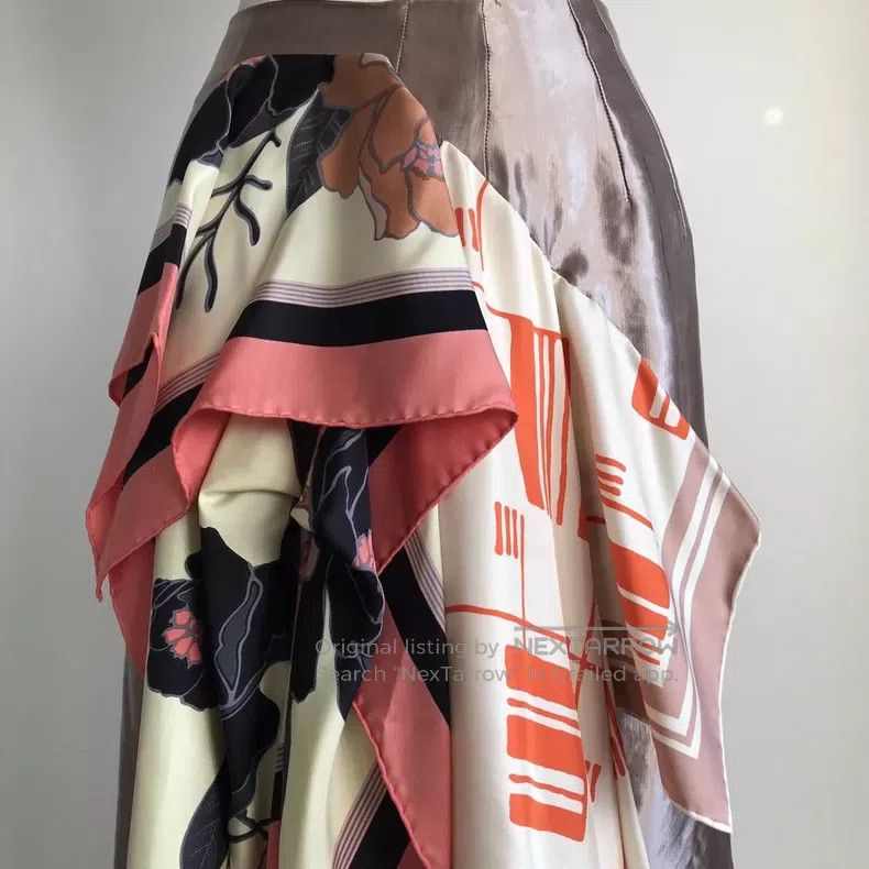 Dries Van Noten Dries Van Noten Silk Scarf Midi Skirt Size 31" - 4 Thumbnail