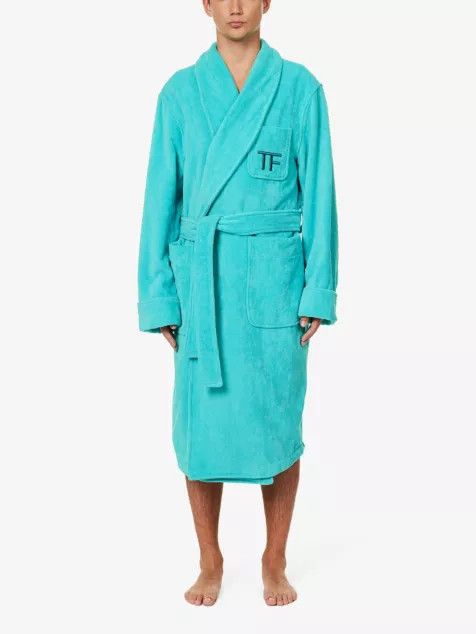 Tom Ford o1w1db10624 Cotton Robe in Light Blue Size US M / EU 48-50 / 2 - 2 Thumbnail
