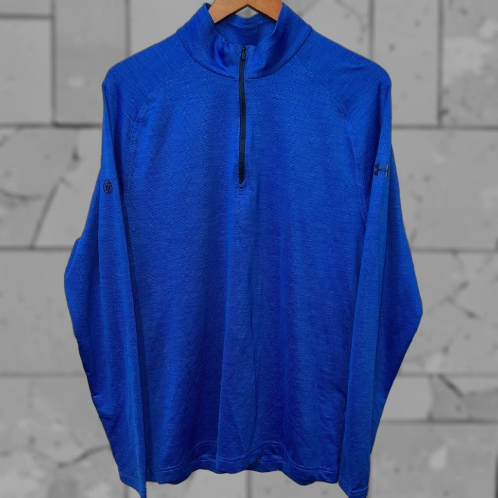Under Armour UNDER ARMOUR Blue Half Zip Pullover Mens Activewear Size M Size US M / EU 48-50 / 2 - 1 Thumbnail