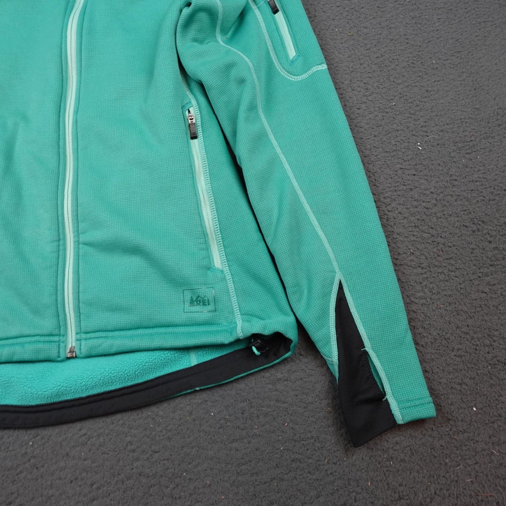 Vintage REI Jacket Womens Small Teal Polartec Wind Pro Hooded Full Zip Fleece Jacket Size S / US 4 / IT 40 - 2 Thumbnail