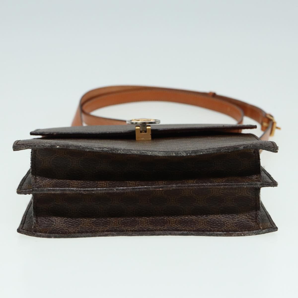 Celine CELINE Macadam Canvas Shoulder Bag Pvc Leather Brown Size ONE SIZE - 9 Thumbnail