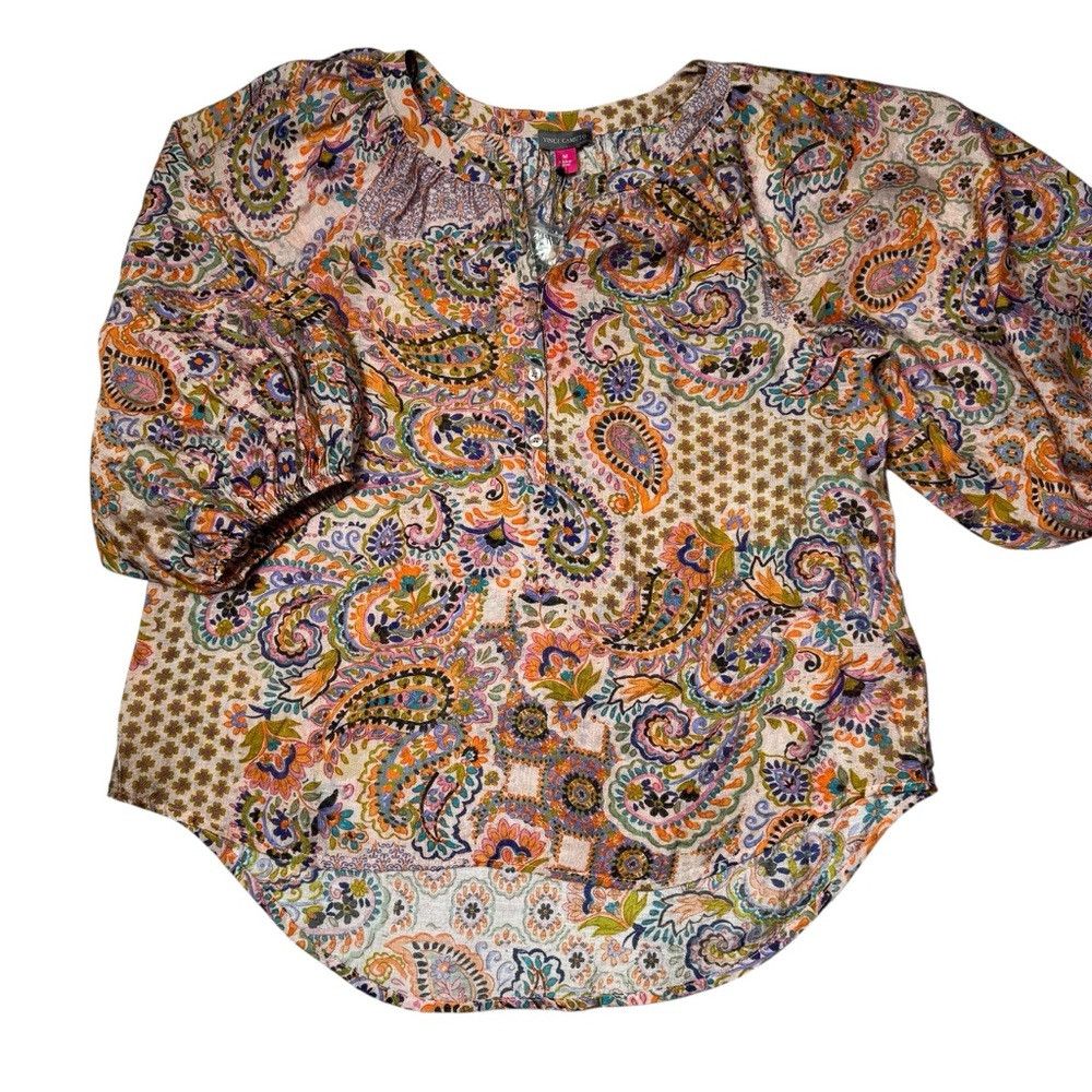 Vince Camuto NWT New Vince Camuto Floral Rayon Henley Blouse Size M Size M / US 6-8 / IT 42-44 - 5 Thumbnail
