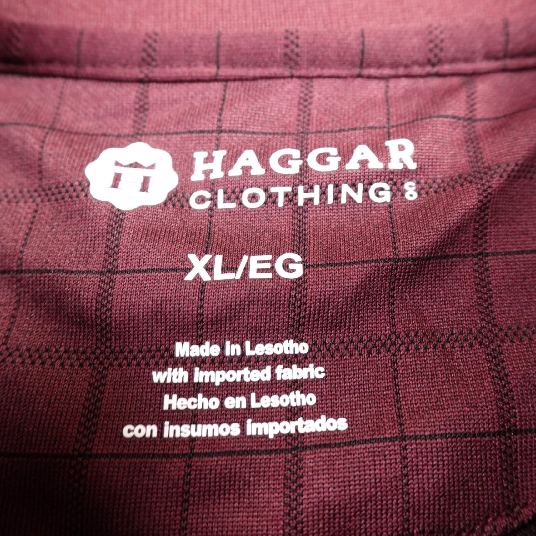 Haggar Haggar Polo Shirt Mens XL Red Purple Performance Golf Short Sleeve UPF UV Quick Dry Easy Care Tagless 100% Polyester Size US XL / EU 56 / 4 - 5 Thumbnail