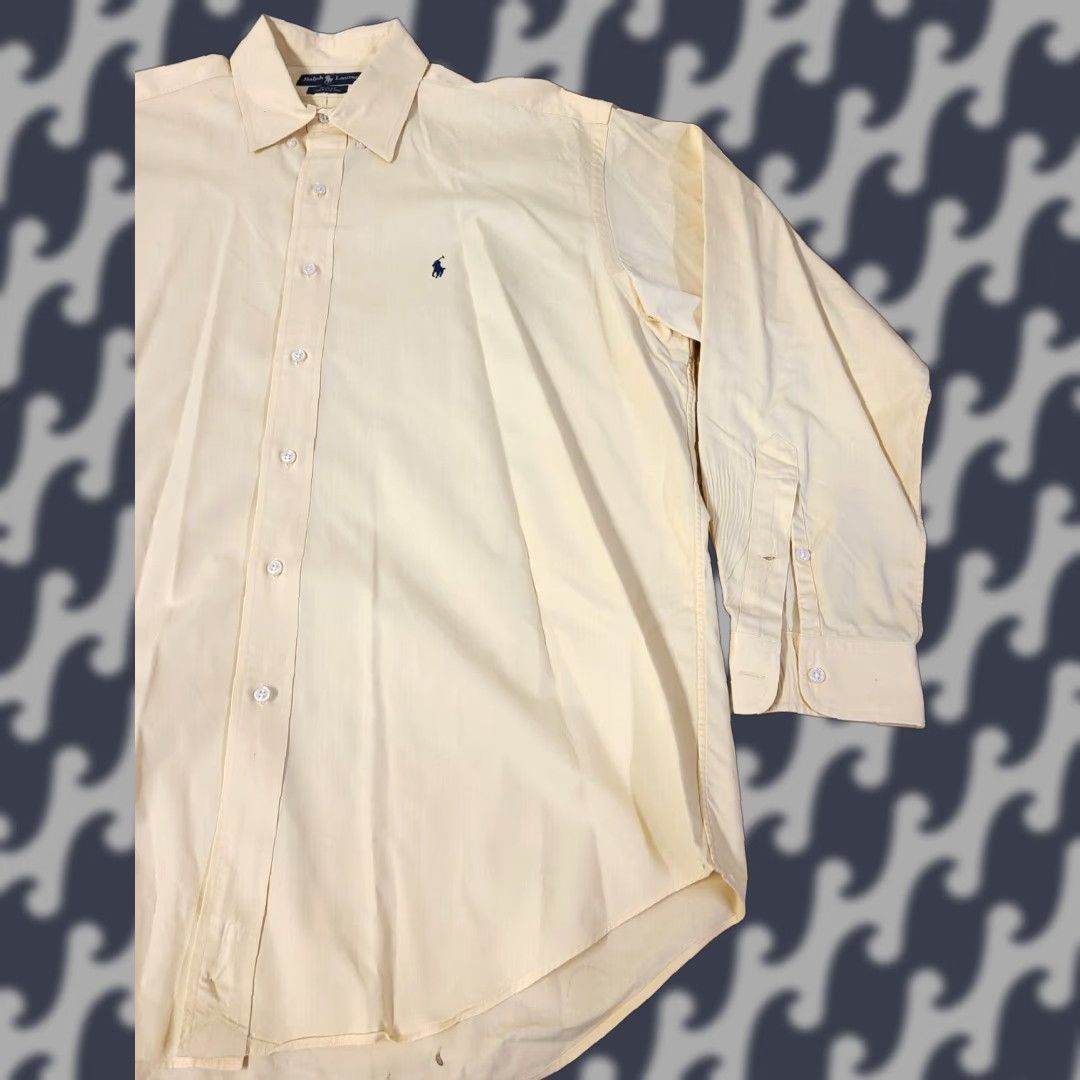 Polo Ralph Lauren Polo Ralph Lauren Shirt Men Yellow L Long Sleeve Button-Down Collar Cotton Knit Embroidered Logo Button-Up Size US L / EU 52-54 / 3 - 1 Thumbnail