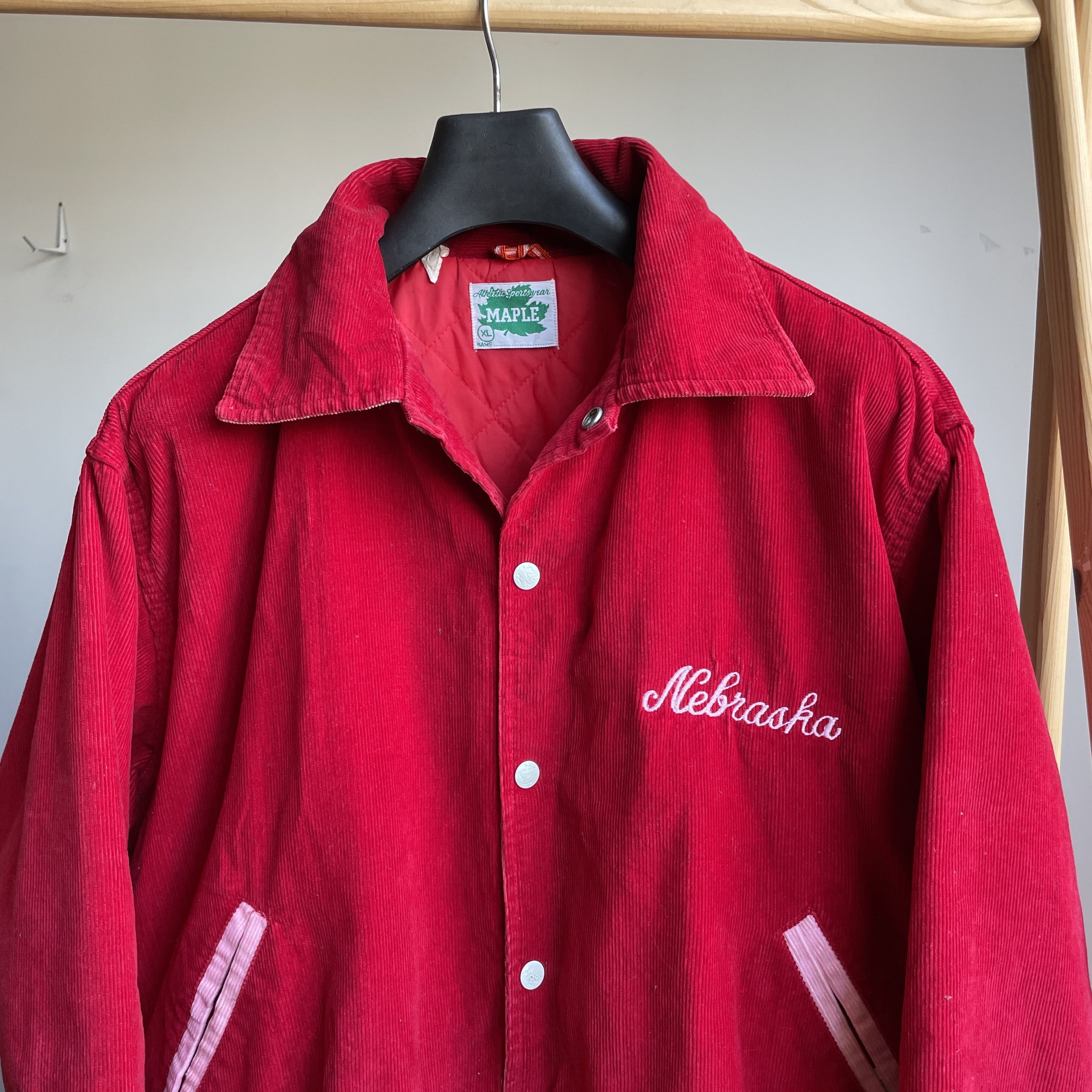 Vintage Maple Athletic Sportswear VTG 70s Nebraska Corduroy Jacket Size US XL / EU 56 / 4 - 4 Thumbnail