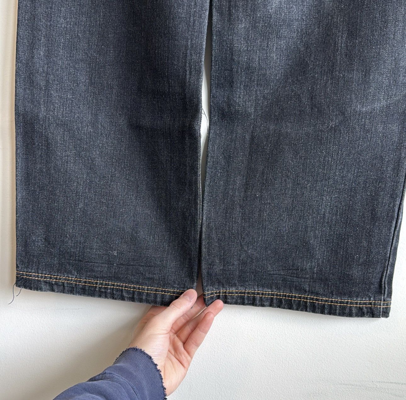 Designer × Vintage Crown Holder Y2K Embroidered Baggy Jeans Size US 34 / EU 50 - 9 Thumbnail