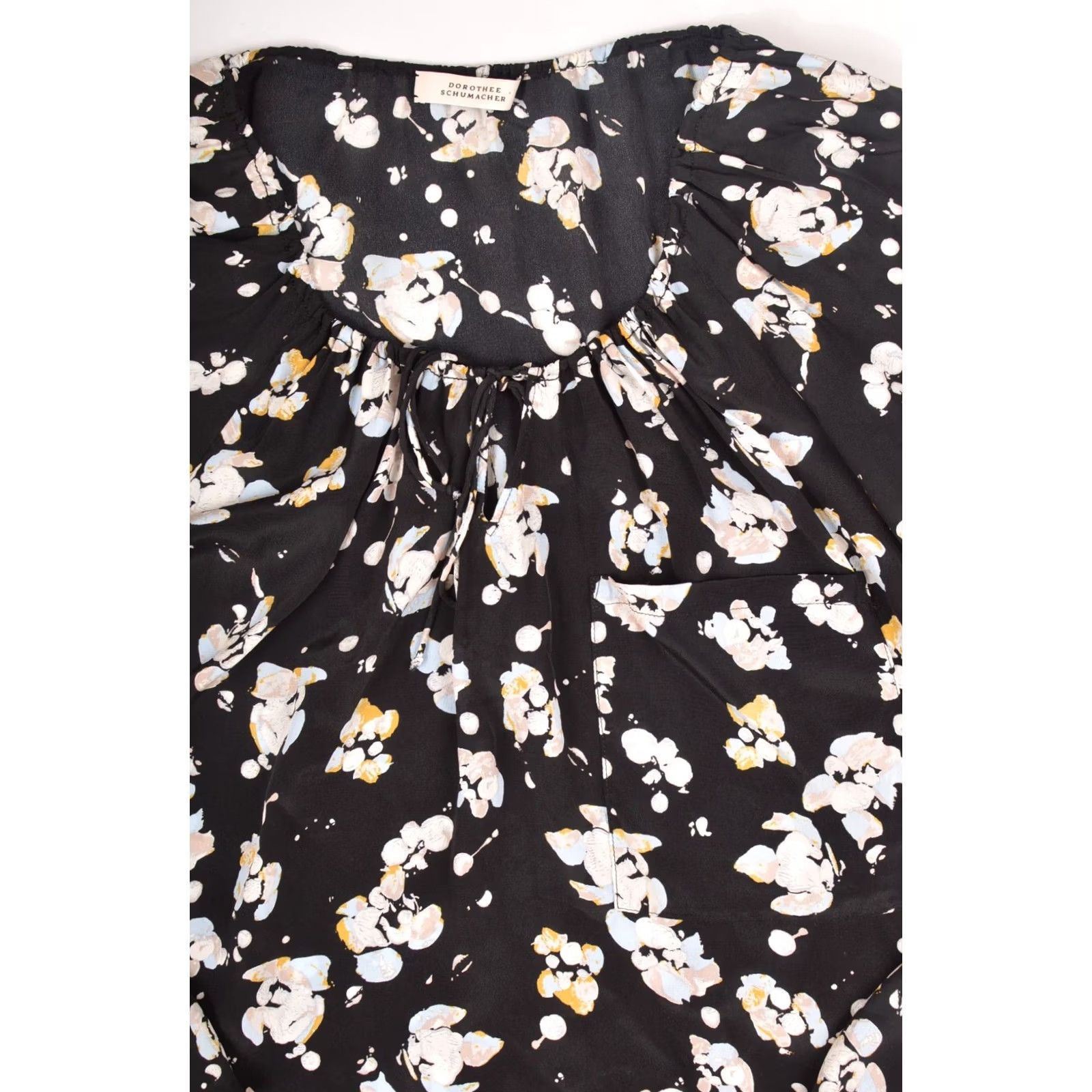 DOROTHEE SCHUMACHER Dorothee Schumaher Blouse Top Front Pocket Silk Viscose 4 Black Womens Shirt Size S / US 4 / IT 40 - 2 Thumbnail