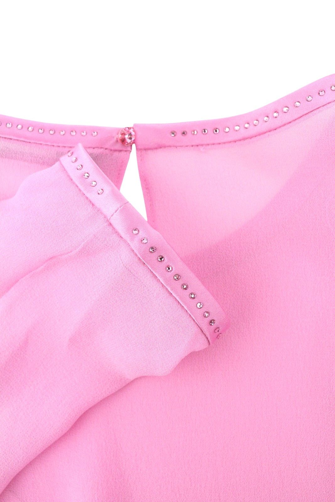Max Mara EU34 XS Pink 100% Silk Rhinestones 2in1 Blouse 88774 Size XS / US 0-2 / IT 36-38 - 10 Thumbnail