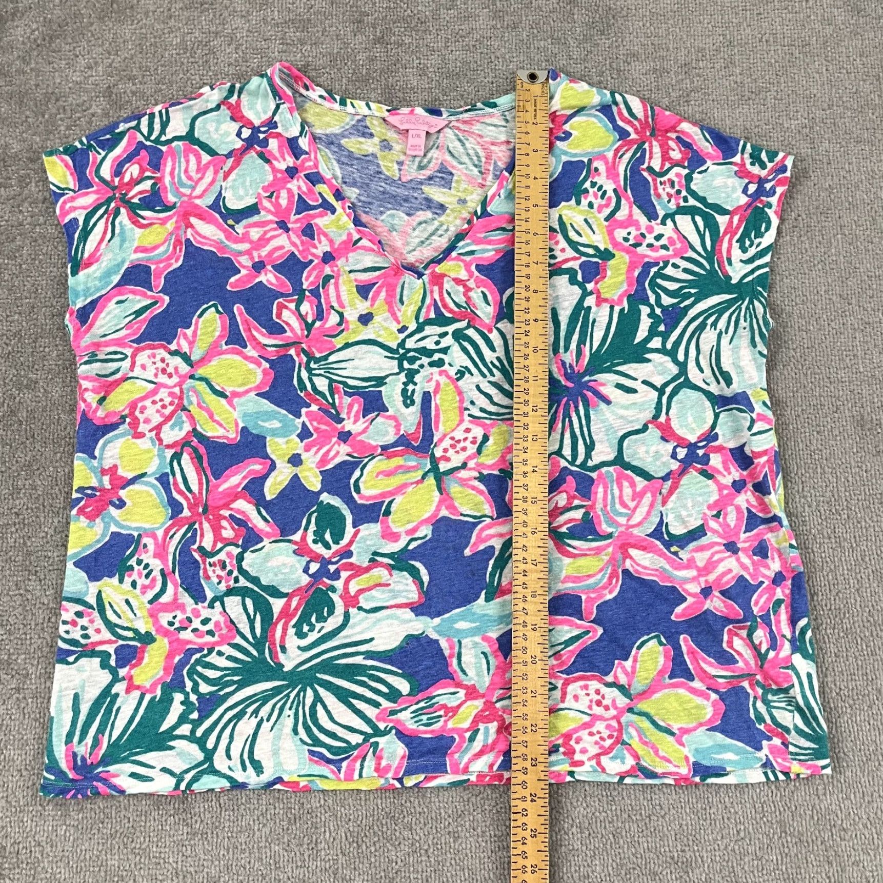 Lilly Pulitzer VINTAGE Lilly Pulitzer Blouse Women L/XL Floral Linen Casual Summer Beach Size L / US 10 / IT 46 - 3 Thumbnail
