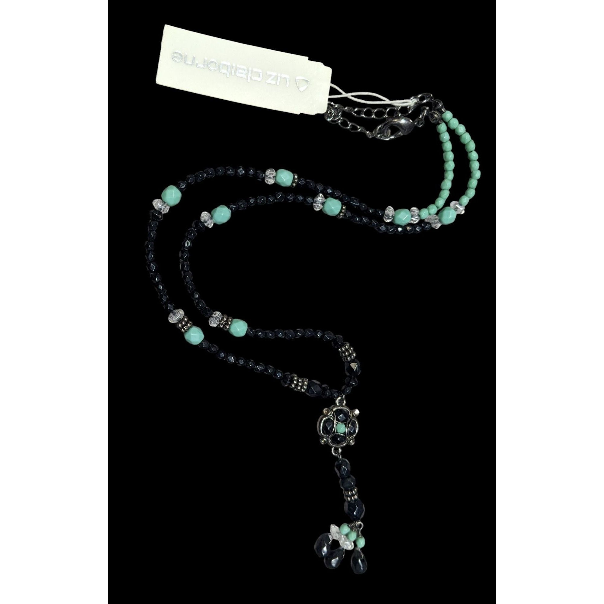 Liz Claiborne Liz Claiborne Bohemian Black And Blue Beaded Necklace Size ONE SIZE - 1 Thumbnail