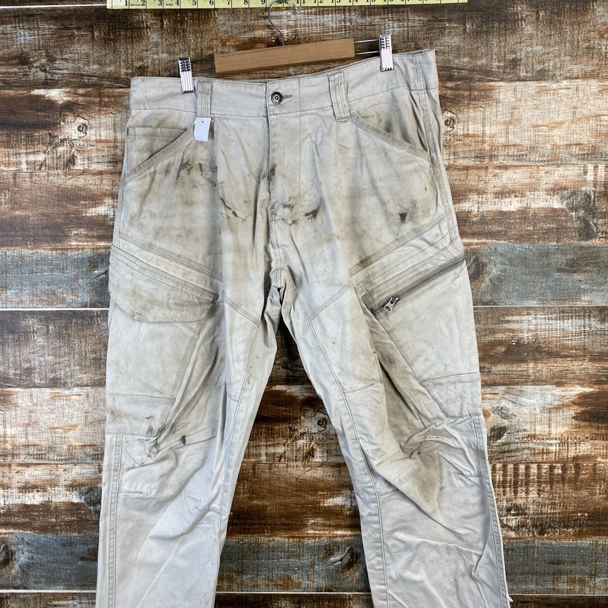 Japanese Brand DL Xebec White thrased dirty Cargo Multipocket Pants #C777 Size US 33 - 2 Thumbnail