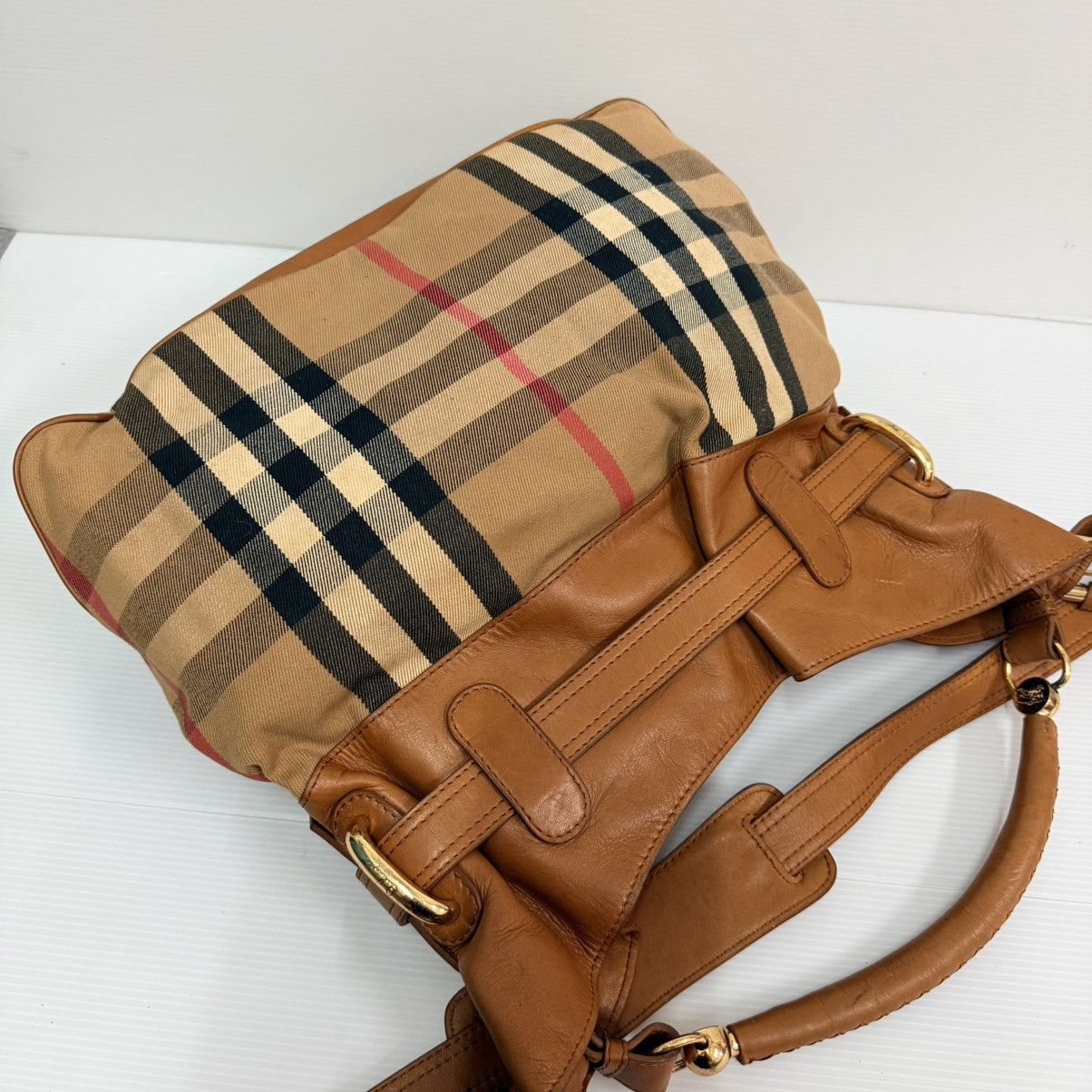 Burberry Burberry Novacheck Canvas Large Shoulder Bag Size ONE SIZE - 7 Thumbnail
