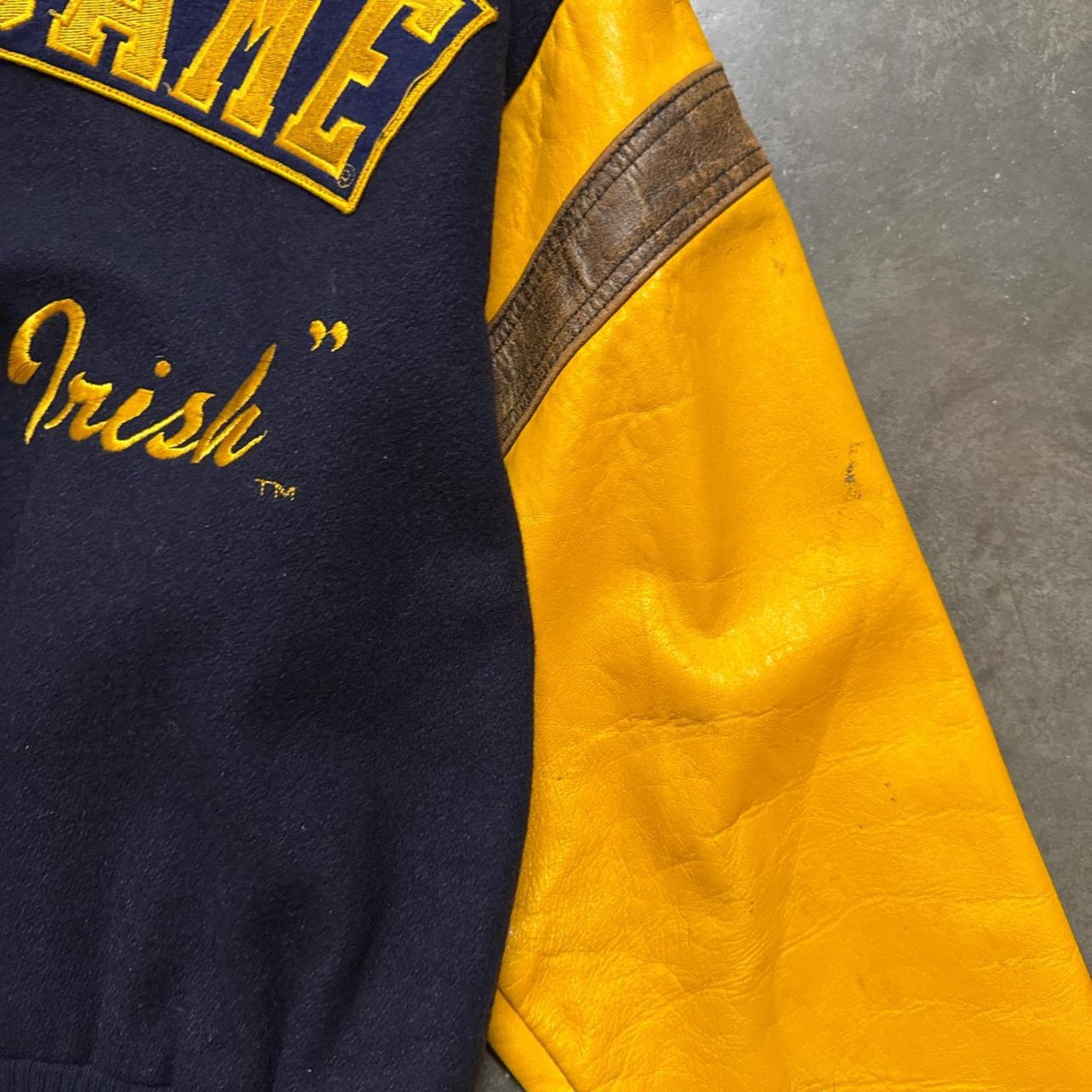 Vintage Vintage 90s Notre Dame Cooper Leather Varsity Jacket Size US XL / EU 56 / 4 - 3 Thumbnail