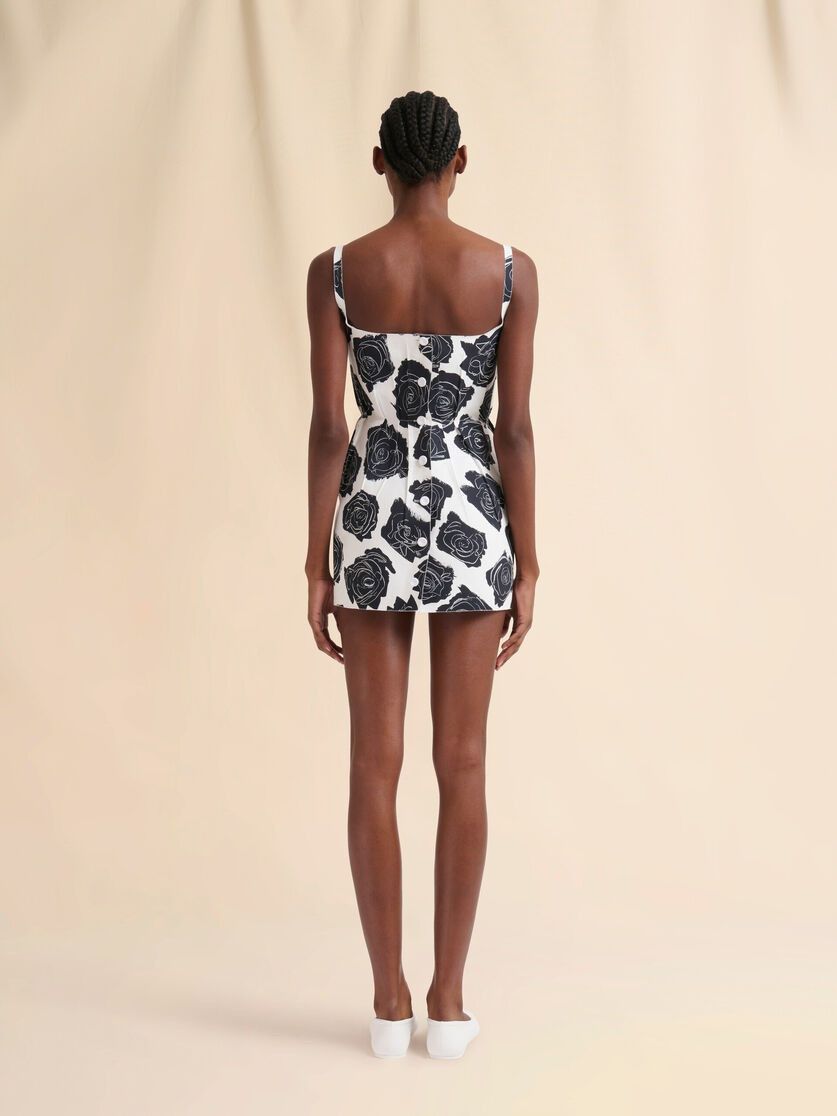 Marni o1f1d3z0326 Bonded Poplin Mini Dress in White/Black Size M / US 6-8 / IT 42-44 - 3 Thumbnail