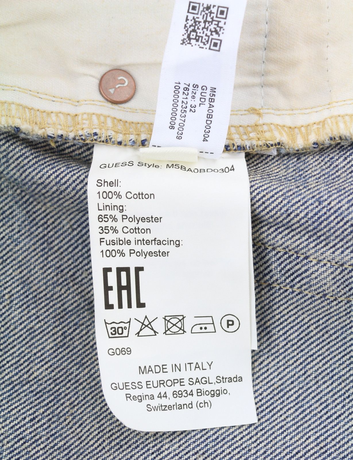 Guess STRAIGHT W32 Blue Whiskers Button Fly Denim 87827 Size US 32 / EU 48 - 10 Thumbnail